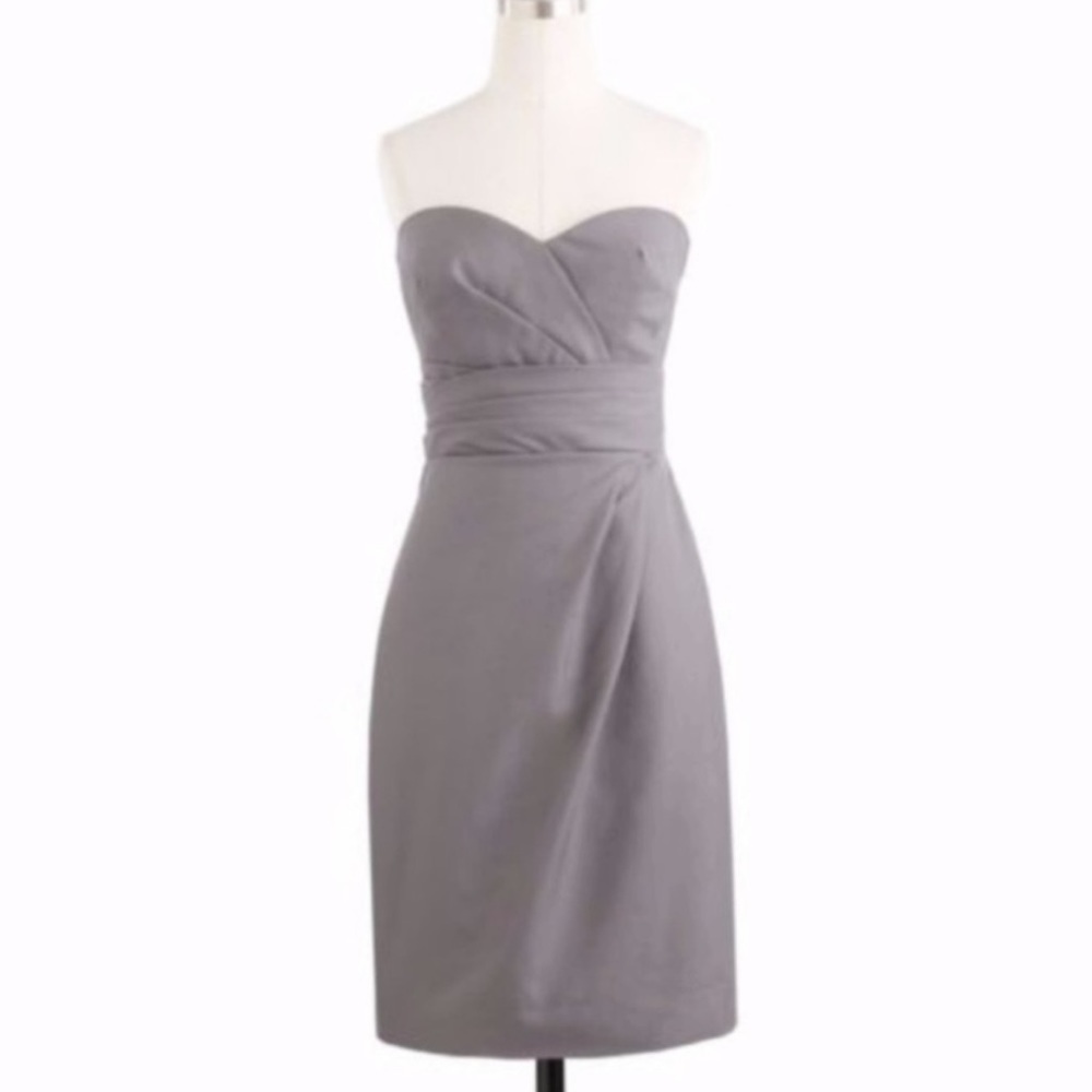 J.Crew Raquel Dress, strapless, gray, size 2